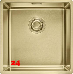 FRANKE Design Küchenspüle Mythos Masterpiece BXM 210/110-40 Edelstahlspüle Gold F-INOX 3 in 1 Siebkorb als Stopfenventil