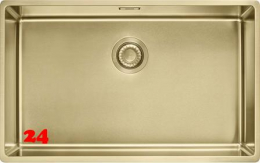FRANKE Design Küchenspüle Mythos Masterpiece BXM 210/110-68 Edelstahlspüle Gold F-INOX 3 in 1 Siebkorb als Stopfenventil