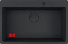 FRANKE Kchensple Maris MRG 610-73 A HLB Fragranit+ Granitsple Black Matt - Black Collection Einbausple mit Siebkorb als Drehknopfventil