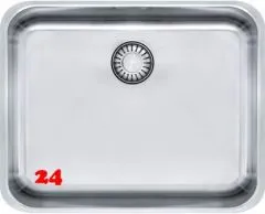 FRANKE Kchensple Epos EOX 110-50/41 Unterbausple (Montage unter die Arbeitsplatte) mit Integralablauf und Siebkorb als Druckknopfventil