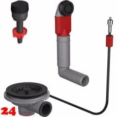 FRANKE Ventilset Black Matt Collection mit Ablauffernbedienung 1 Becken mit Drehknopf und rundem berlauf (1120658197)