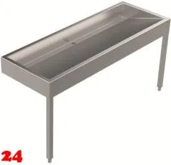 DREILICH Waschrinne 510 WF-1600 mit Schrze wandhngend mit Winkelfen gekantete und geschweite Konstruktion Lnge 1600mm (3502180226)