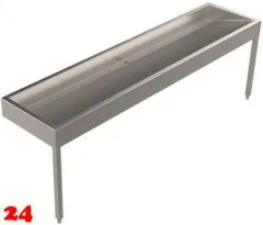 DREILICH Waschrinne 510 WF-2400 mit Schrze wandhngend mit Winkelfen gekantete und geschweite Konstruktion Lnge 2400mm (3502180229)