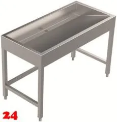 DREILICH Waschrinne 510 UB-1200 mit Schrze bodenstehend mit Unterbau gekantete und geschweite Konstruktion Lnge 1200mm (3502180252)
