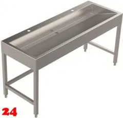 DREILICH Waschrinne 510HB UB-1600 mit Schrze und Hahnlochbank bodenstehend mit Unterbau geschweite Konstruktion Lnge 1600mm (3502180261)