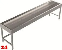 DREILICH Waschrinne 510HB UB-2800 mit Schrze und Hahnlochbank bodenstehend mit Unterbau geschweite Konstruktion Lnge 2800mm (3502180265)