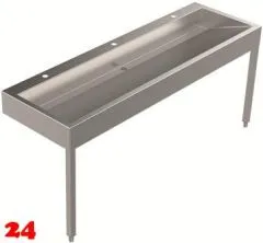 DREILICH Waschrinne 510HB WF-1800 mit Schrze und Hahnlochbank wandhngend mit Winkelfen geschweite Konstruktion Lnge 1800mm (3502180234)