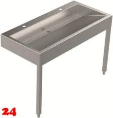 DREILICH Waschrinne 510HB WF-1200 mit Schrze und Hahnlochbank wandhngend mit Winkelfen geschweite Konstruktion Lnge 1200mm (3502180231)