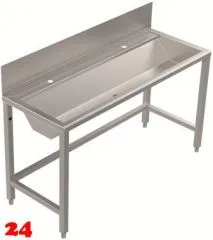 DREILICH Waschrinne 405SW UB-1400 ohne Schrze HLB mit Spritzwand bodenstehend mit Unterbau geschweite Konstruktion Lnge 1400mm (3502180246)