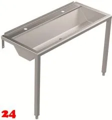 DREILICH Waschrinne 405 WF-1200 ohne Schrze mit Hahnlochbank wandhngend mit Winkelfen geschweite Konstruktion Lnge 1200mm (3502180210)