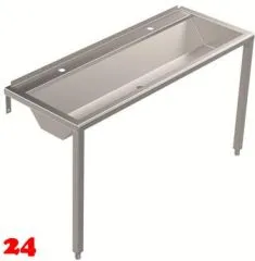 DREILICH Waschrinne 405 WF-1400 ohne Schrze mit Hahnlochbank wandhngend mit Winkelfen geschweite Konstruktion Lnge 1400mm (3502180211)