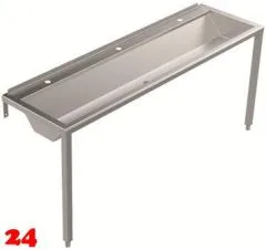 DREILICH Waschrinne 405 WF-1800 ohne Schrze mit Hahnlochbank wandhngend mit Winkelfen geschweite Konstruktion Lnge 1800mm (3502180213)