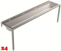 DREILICH Waschrinne 405 WF-2400 ohne Schrze mit Hahnlochbank wandhngend mit Winkelfen geschweite Konstruktion Lnge 2400mm (3502180215)