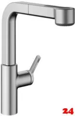 KWC Kchenarmatur Ava 2.0 10.461.002.177FL Einhebelmischer Brushed Steel mit Zugauslauf und Brausefunktion (125375)