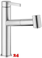 KWC Kchenarmatur Bevo E 10.531.032.700FL Einhebelmischer Edelstahl massiv mit Zugauslauf und Brausefunktion (125345)