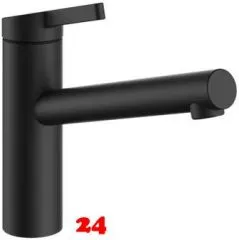 KWC Kchenarmatur FIT 10.541.022.176FL Einhebelmischer Matt Black mit Festauslauf (125571)