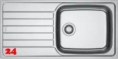 FRANKE Kchensple Spark SKL 611-100 (50) XL Einbausple / Edelstahlsple Leinenoptik mit Einbaurand und Siebkorb als Drehknopfventil