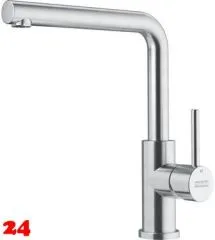 FRANKE Kchenarmatur Smart Glenda Einhebelmischer Edelstahl massiv mit Festauslauf und Laminar Perlator 180 schwenkbarer Auslauf
