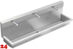 KWC PROFESSIONAL Planox Waschplatzeinheit mit Selbstschluss-Wandventilen PL18USV fr Wandmontage Breite 1800mm