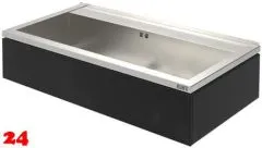KUNe Arbeits-/ Mehrzweckbecken Novum 100 PWB22-100 wandhngend gekantetes und geschweites Ausgussbecken Verblendung Schwarz