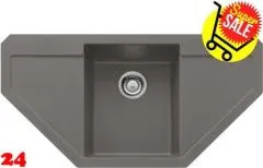 ✅ FRANKE Kchensple Maris MRG 612-E Fragranit+ Ecksple / Granitsple mit Siebkorb als Druckknopfventil Farbe Steingrau