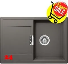 ✅ SCHOCK Kchensple Mono D-100S Cristadur Nano-Granitsple / Einbausple mit Drehexcenter Farbe Silverstone