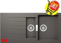 ✅ SCHOCK Kchensple Signus D-150 Cristadur Nano-Granitsple / Einbausple mit Drehexcenter Farbe Silverstone