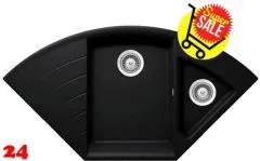 ✅ SCHOCK Kchensple Lotus C 150 Cristadur Nano-Granitsple / Ecksple mit Drehexcenter Farbe Puro