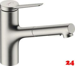 HANSGROHE Küchenarmatur Zesis M33 Edelstahl Finish Einhebelmischer 150 mit Ausziehbrause, 2jet (74800800) HANSGROHE Küchenarmatur Zesis M33 Edelstahl Finish Einhebelmischer 150 mit Ausziehbrause, 2jet (74800800)