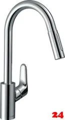HANSGROHE Kchenarmatur Focus M41 Chrom Einhebelmischer 240 EcoSmart mit Ausziehbrause, 2jet (31833000)
