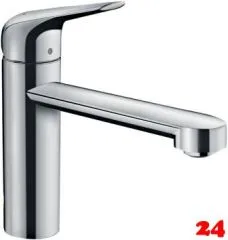 HANSGROHE Kchenarmatur Focus M42 Chrom Einhebelmischer 120 CoolStart EcoSelection mit Festauslauf, 1jet (71805000)