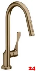 AXOR Küchenarmatur Citterio Brushed Bronze Einhebelmischer 250 mit Zugauslauf als Ausziehbrause Schwenkbereich einstellbar (39835140) AXOR Küchenarmatur Citterio Brushed Bronze Einhebelmischer 250 mit Zugauslauf als Ausziehbrause Schwenkbereich einstellbar (39835140)