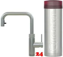 QUOOKER FLEX SQUARE VAQ PRO3 Einhebelmischer Zugauslauf Edelstahl & 100C Armatur Kochendwasserhahn (PRO3FXSSST)