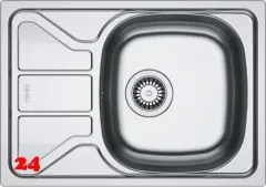 FRANKE Kchensple Flash FLN 611-62 (44) Einbausple / Edelstahlsple mit Einbaurand und Siebkorb als Stopfen- oder Drehknopfventil