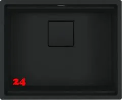 FRANKE Kchensple Kubus 2 Pro KNG PRO 110-52 Fragranit+ Granitsple Black Matt - Black Collection Unterbausple (Montage unter die Arbeitsplatte) mit Siebkorb als Drehknopfventil inklusive Zubehr
