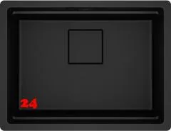 FRANKE Kchensple Kubus 2 Pro KNG PRO 210-53 Fragranit+ Granitsple Black Matt - Black Collection Flchenbndig mit Siebkorb als Drehknopfventil inklusive Zubehr