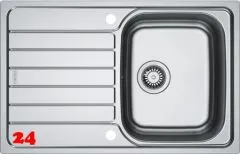 FRANKE Kchensple Spark SKX 611-78 Einbausple / Edelstahlsple mit Einbaurand und Siebkorb als Drehknopfventil
