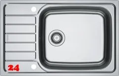 FRANKE Kchensple Spark SKX 611-78 (50) XL Einbausple / Edelstahlsple mit Einbaurand und Siebkorb als Drehknopfventil