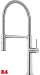 FRANKE Kchenarmatur Pescara J Semi Pro Einhebelmischer Edelstahl massiv mit Pendelbrause umstellbar 360 schwenkbarer Auslauf