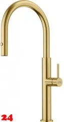 FRANKE Kchenarmatur Pescara J Einhebelmischer Edelstahl Gold (PVD) mit Auszugsbrause umstellbar 360 schwenkbarer Auslauf