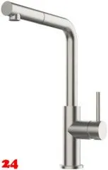 Systemceram KeraDomo Küchenarmatur Skiva Edelstahl massiv Einhebelmischer mit Zugauslauf 360° schwenkbar Systemceram KeraDomo Küchenarmatur Skiva Edelstahl massiv Einhebelmischer mit Zugauslauf 360° schwenkbar