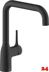 Systemceram KeraDomo Küchenarmatur Mania Schwarz PVD Einhebelmischer mit Festauslauf schwenkbar Systemceram KeraDomo Küchenarmatur Mania Schwarz PVD Einhebelmischer mit Festauslauf schwenkbar