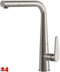 Systemceram KeraDomo Küchenarmatur Tono Edelstahl Finish PVD Einhebelmischer mit Zugauslauf 360° schwenkbar Systemceram KeraDomo Küchenarmatur Tono Edelstahl Finish PVD Einhebelmischer mit Zugauslauf 360° schwenkbar