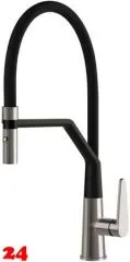 Systemceram KeraDomo Küchenarmatur Tono Pro Edelstahlfinish/Schwarz Einhebelmischer mit Pendelbrause umstellbar Systemceram KeraDomo Küchenarmatur Tono Pro Edelstahlfinish/Schwarz Einhebelmischer mit Pendelbrause umstellbar