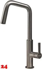 Systemceram KeraDomo Küchenarmatur Offeo Edelstahl Finish PVD Einhebelmischer mit Festauslauf 360° schwenkbar Systemceram KeraDomo Küchenarmatur Offeo Edelstahl Finish PVD Einhebelmischer mit Festauslauf 360° schwenkbar