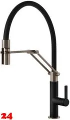 Systemceram KeraDomo Küchenarmatur Offeo Pro Schwarz/Edelstahloptik Einhebelmischer mit Pendelbrause umstellbar Systemceram KeraDomo Küchenarmatur Offeo Pro Schwarz/Edelstahloptik Einhebelmischer mit Pendelbrause umstellbar
