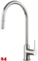 Systemceram KeraDomo Küchenarmatur Fresh Edelstahl Finish PVD Einhebelmischer mit Zugauslauf 360° schwenkbar Systemceram KeraDomo Küchenarmatur Fresh Edelstahl Finish PVD Einhebelmischer mit Zugauslauf 360° schwenkbar