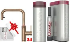 QUOOKER FLEX SQUARE Zugauslauf Messing Patina VAQ PRO3 mit CUBE 2 *Der Wasserhahn, der alles kann! (PRO3FXSPTBCUBE)