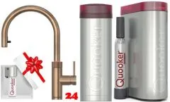 QUOOKER FLEX ROUND Zugauslauf Messing Patina VAQ PRO3 mit CUBE 2 *Der Wasserhahn, der alles kann! (PRO3FXRPTBCUBE)