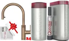 QUOOKER FLEX ROUND Zugauslauf Messing Patina Combi B mit CUBE 2 *Der Wasserhahn, der alles kann! (COMBIFXRPTBCUBE)